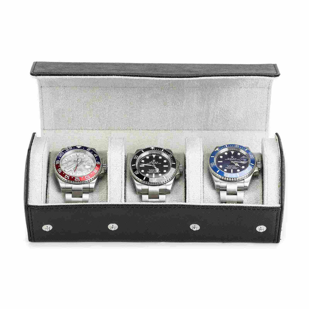 CONTACTS FAMILY 3 Watches Black Saffiano leather watch case - view 8
