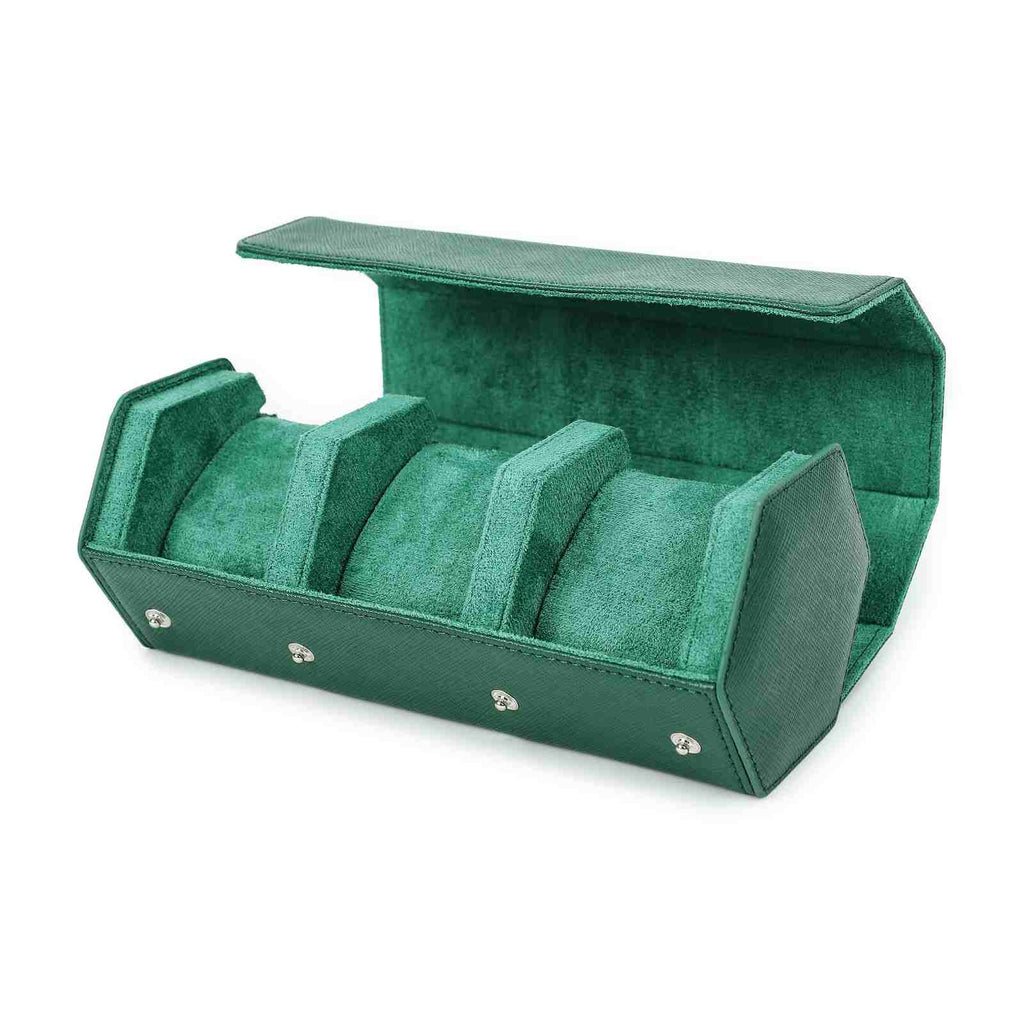 CONTACTS FAMILY 3 Watches Green Saffiano leather watch case - view 5