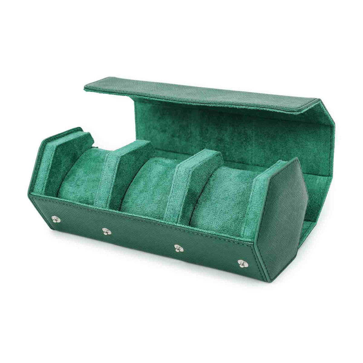 CONTACTS FAMILY 3 Watches Green Saffiano leather watch case - view 5