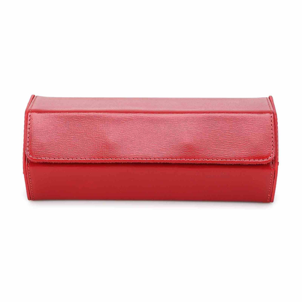 CONTACTS FAMILY 3 Watches Red Saffiano leather watch case - view 1