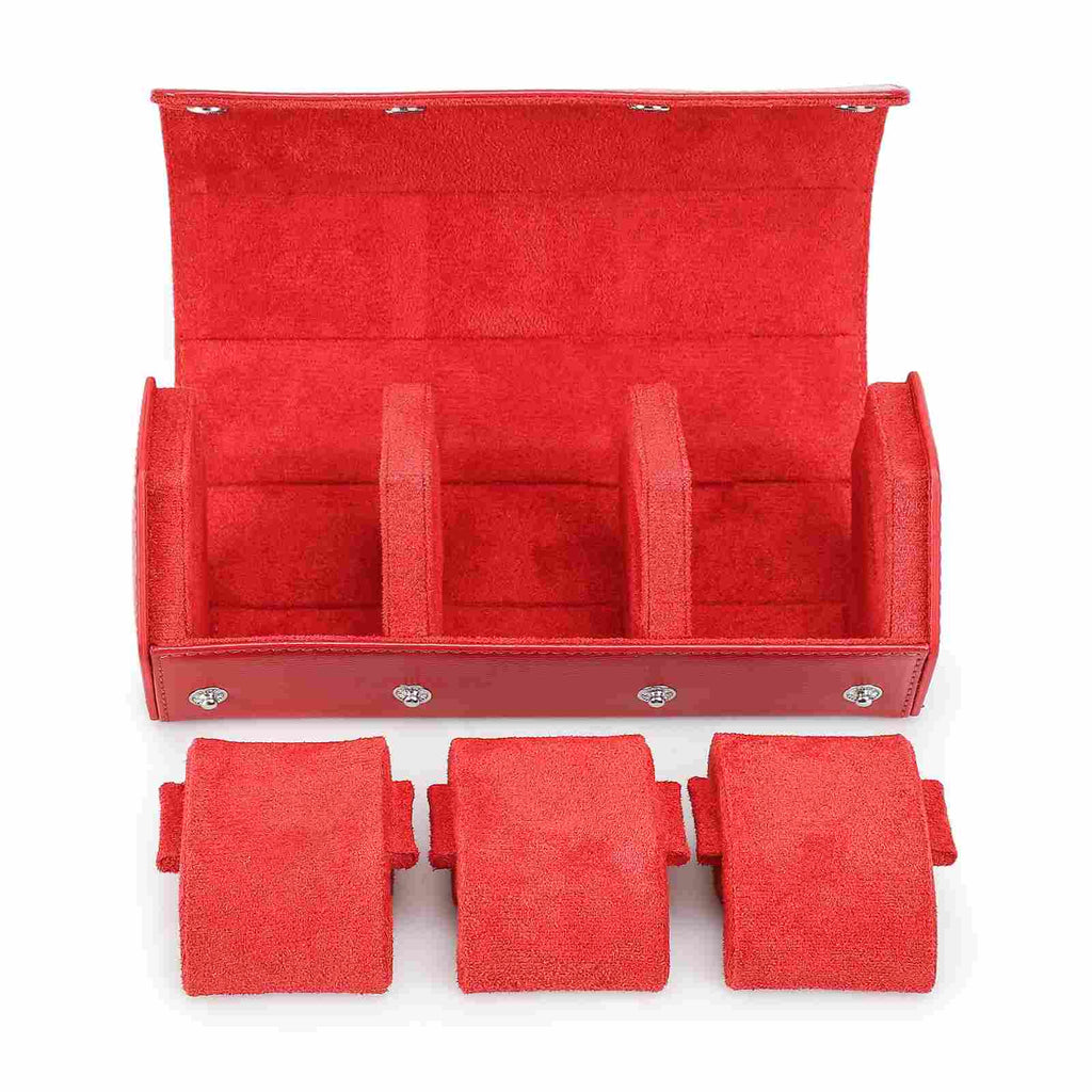 CONTACTS FAMILY 3 Watches Red Saffiano leather watch case - view 5