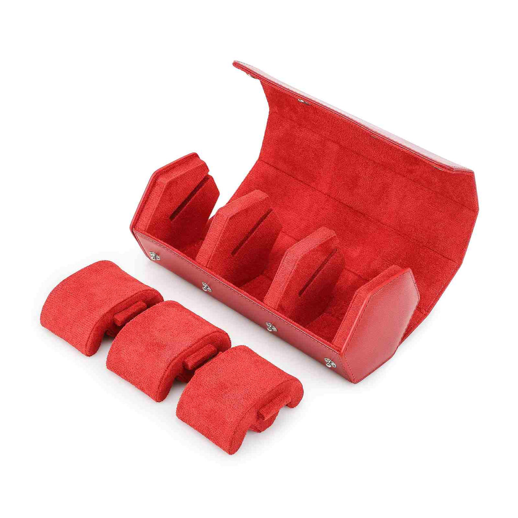 CONTACTS FAMILY 3 Watches Red Saffiano leather watch case - view 6
