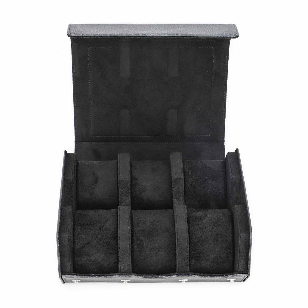 CONTACTS FAMILY 6 Watches Black Saffiano leather watch case - view 5