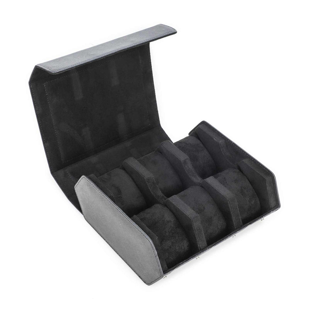 CONTACTS FAMILY 6 Watches Black Saffiano leather watch case - view 6