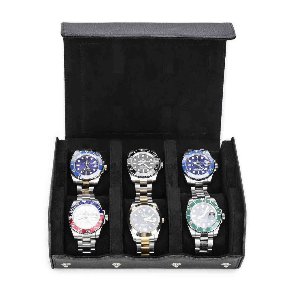 CONTACTS FAMILY 6 Watches Black Saffiano leather watch case - view 8