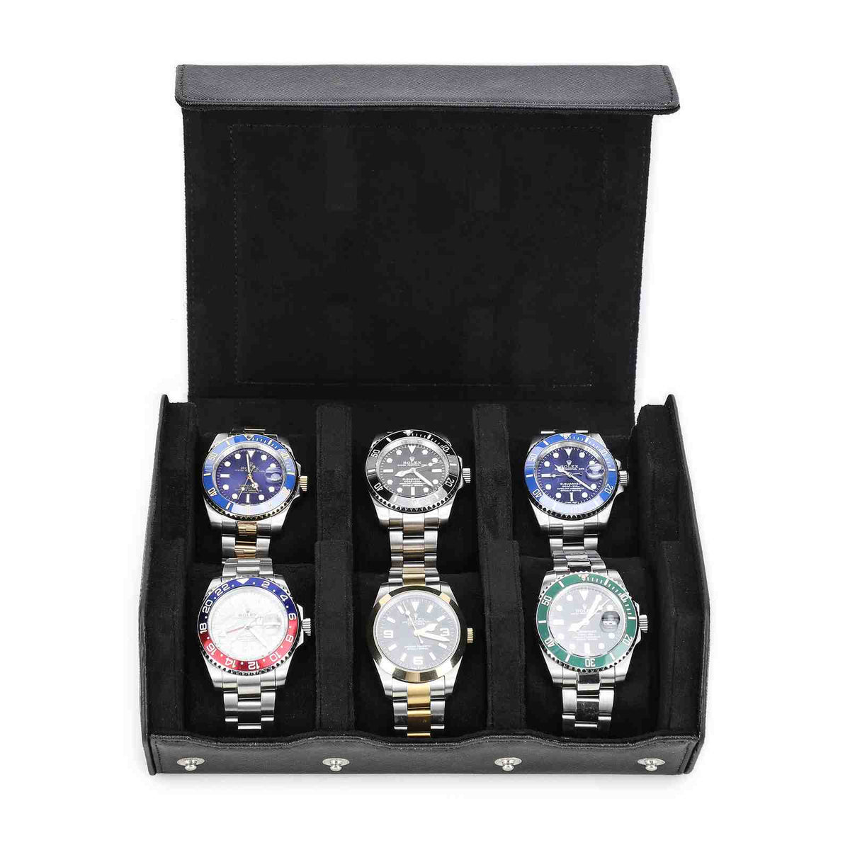 CONTACTS FAMILY 6 Watches Black Saffiano leather watch case - view 8