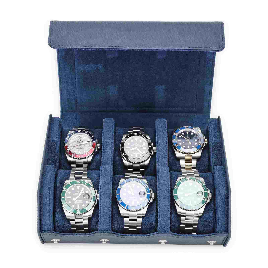 CONTACTS FAMILY 6 Watches Blue Saffiano leather watch case - view 8