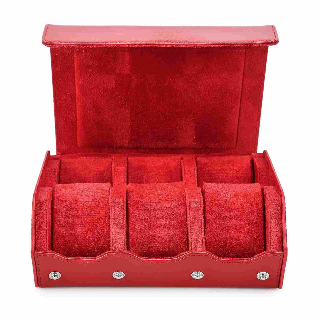 CONTACTS FAMILY 6 Watches Red Saffiano leather watch case - view 5