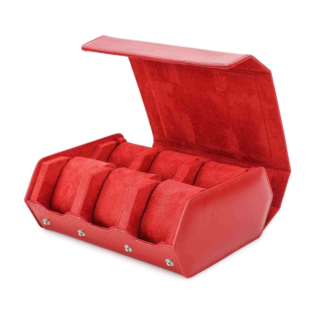 CONTACTS FAMILY 6 Watches Red Saffiano leather watch case - view 6
