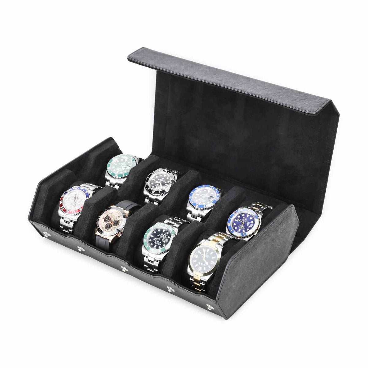 CONTACTS FAMILY 8 Watches Black Saffiano leather watch case - view 8