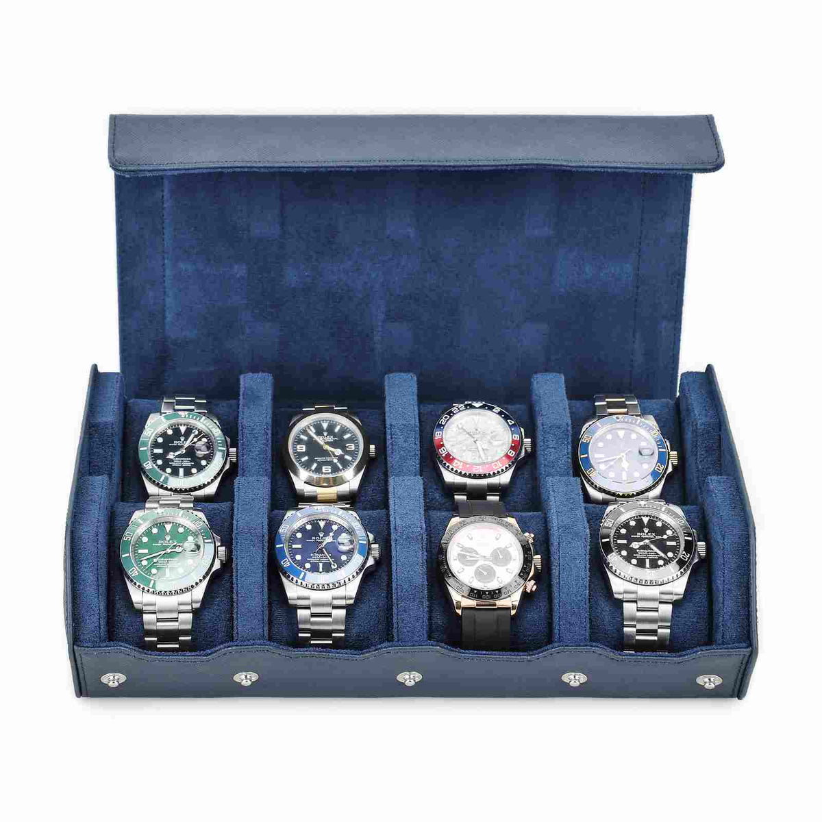 CONTACTS FAMILY 8 Watches Blue Saffiano leather watch case - view 8