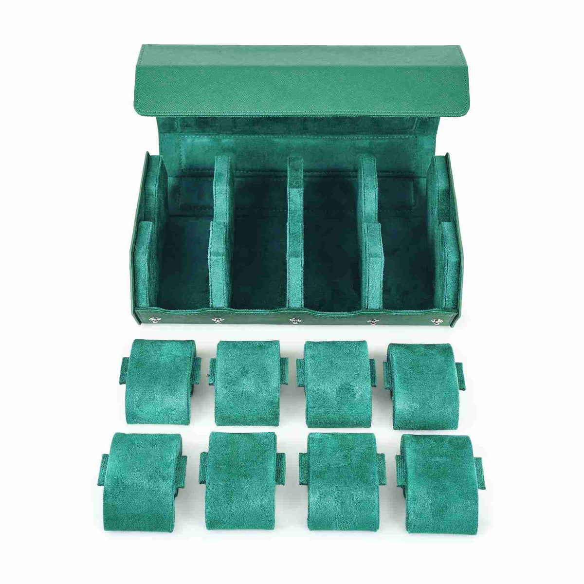CONTACTS FAMILY 8 Watches Green Saffiano leather watch case - view 7