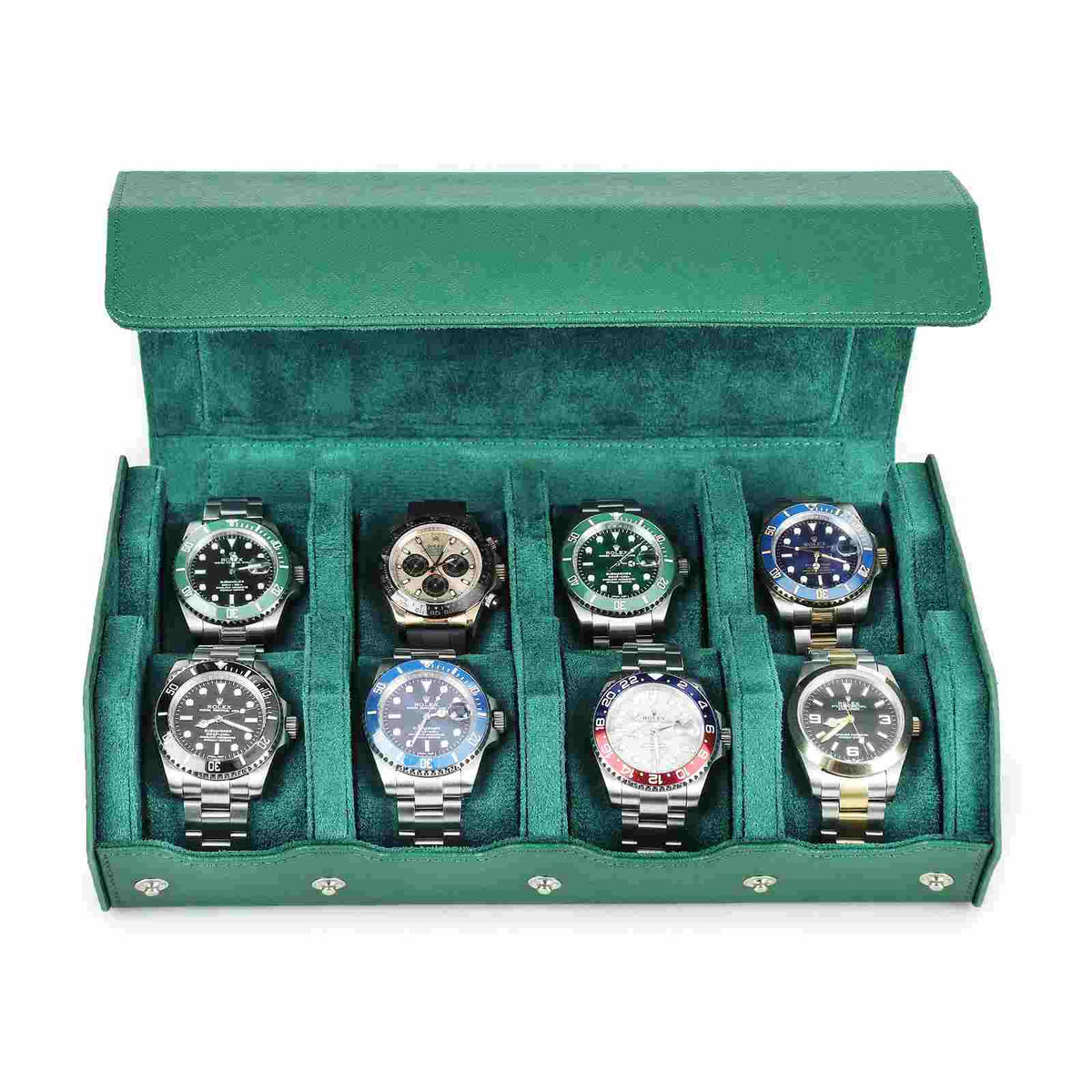 CONTACTS FAMILY 8 Watches Green Saffiano leather watch case - view 8