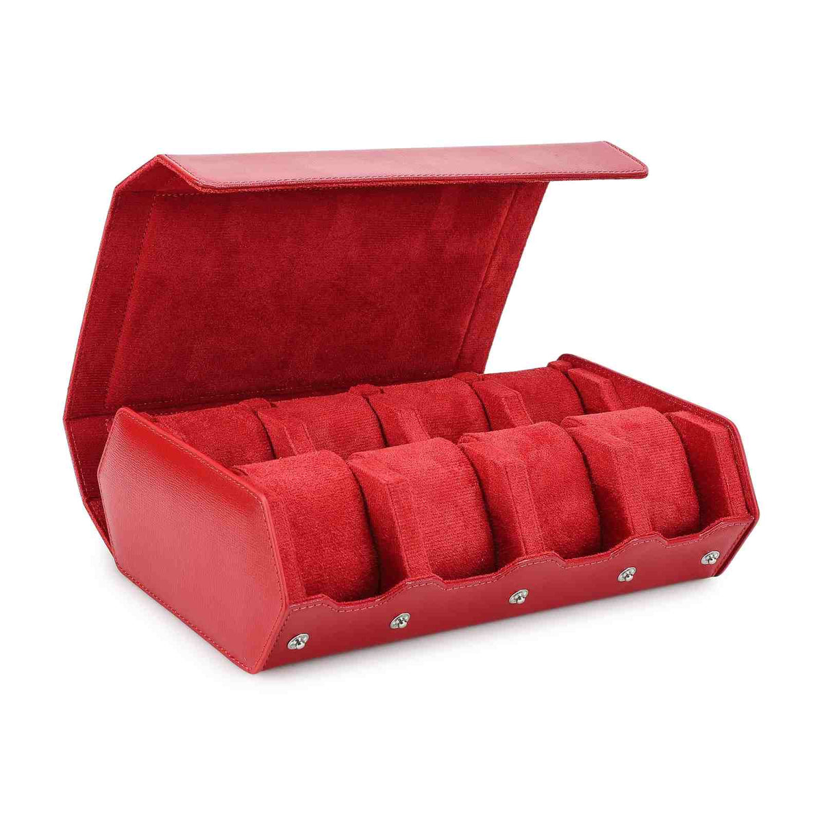 CONTACTS FAMILY 8 Watches Red Saffiano leather watch case - view 6