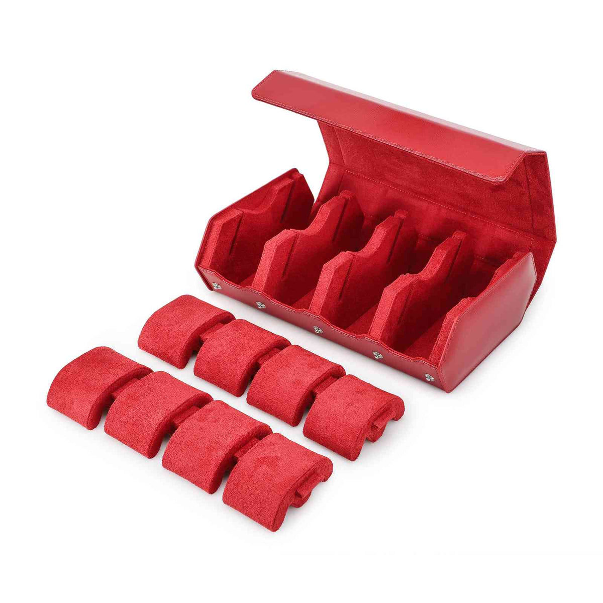 CONTACTS FAMILY 8 Watches Red Saffiano leather watch case - view 7
