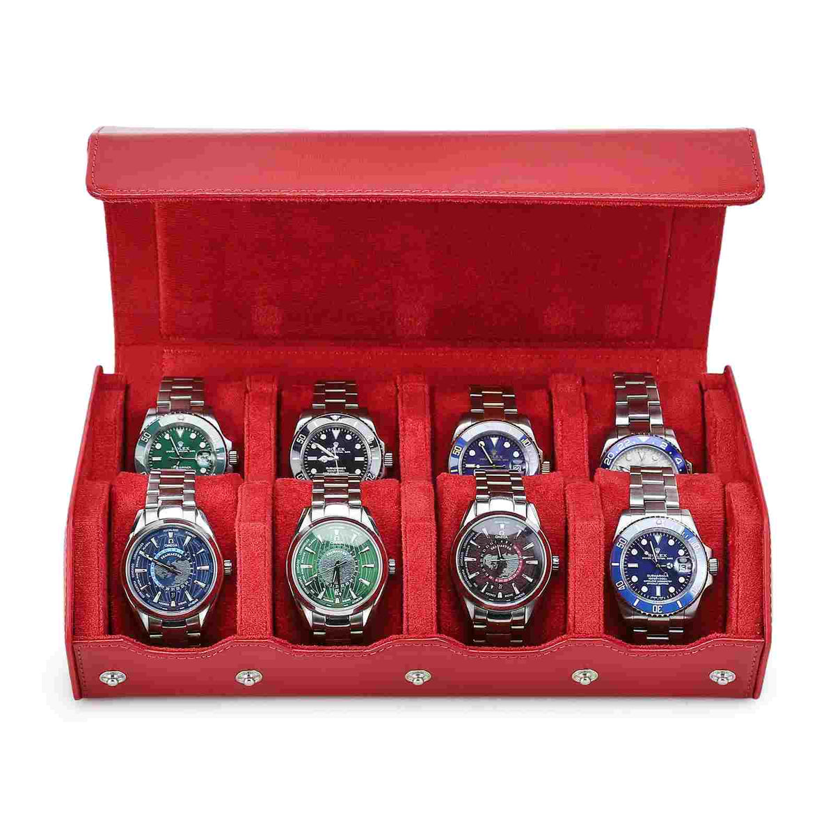CONTACTS FAMILY 8 Watches Red Saffiano leather watch case - view 8