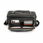 Handmade Full-Grain Leather 8.3-Inch Tablet Crossbody Bag in Black - view 1