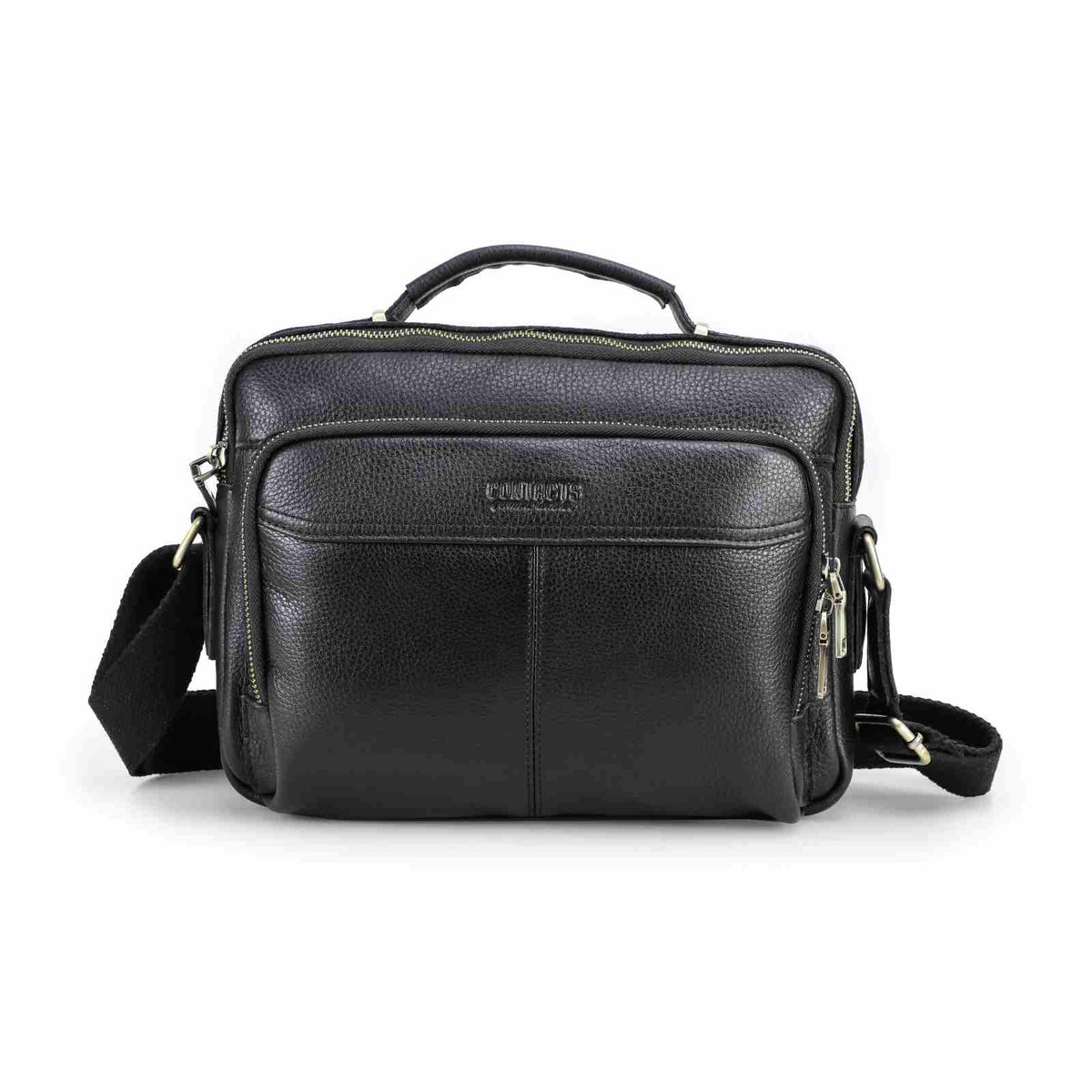 Handmade Full-Grain Leather 8.3-Inch Tablet Crossbody Bag in Black - view 4