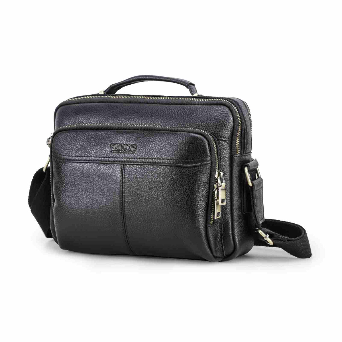 Handmade Full-Grain Leather 8.3-Inch Tablet Crossbody Bag in Black - view 5