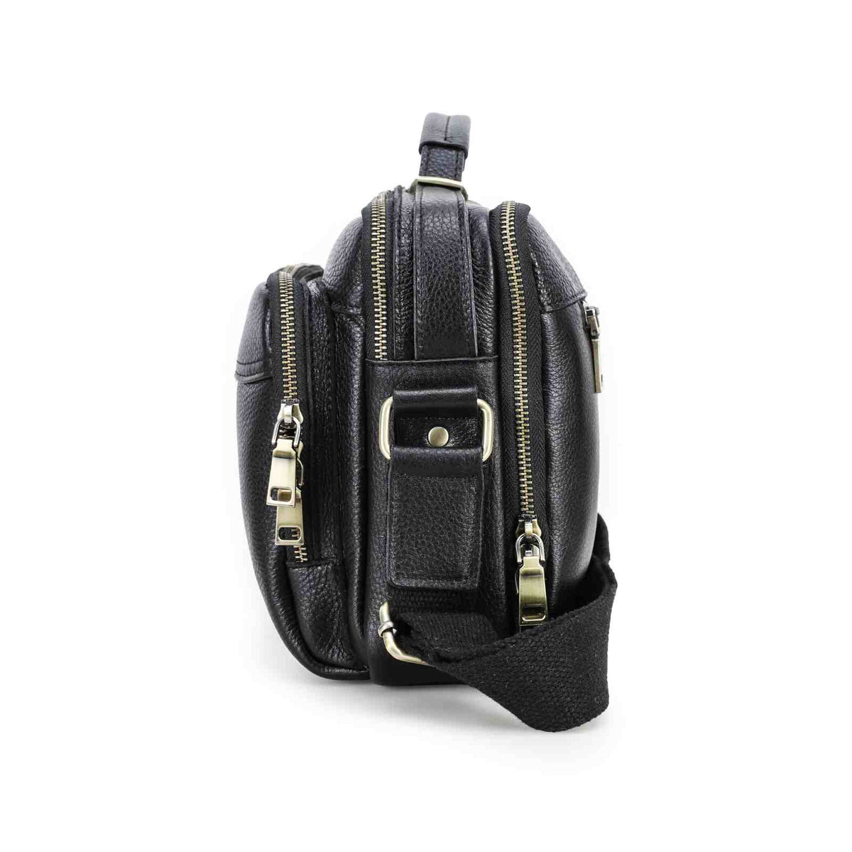 Handmade Full-Grain Leather 8.3-Inch Tablet Crossbody Bag in Black - view 6