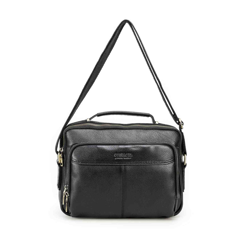 Handmade Full-Grain Leather 8.3-Inch Tablet Crossbody Bag in Black - view 8