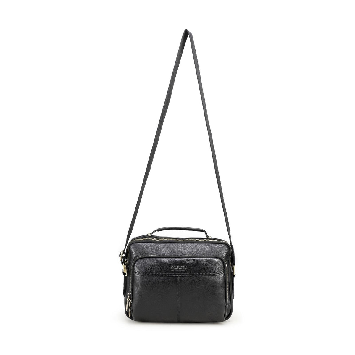 Handmade Full-Grain Leather 8.3-Inch Tablet Crossbody Bag in Black - view 9