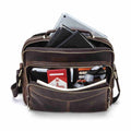 Handmade Full-Grain Leather 8.3-Inch Tablet Crossbody Bag in Coffee - view 1