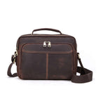 Handmade Full-Grain Leather 8.3-Inch Tablet Crossbody Bag in Coffee - view 4