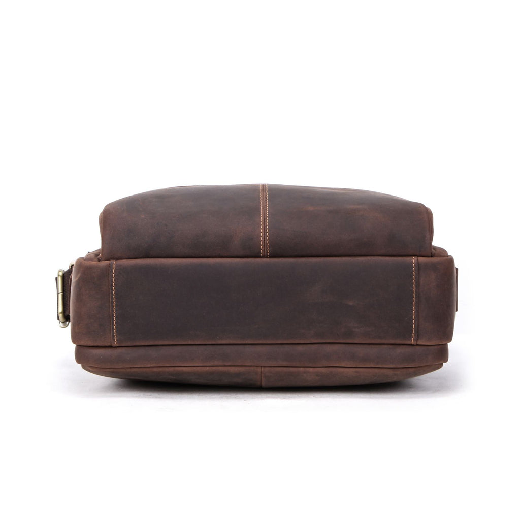 Handmade Full-Grain Leather 8.3-Inch Tablet Crossbody Bag in Coffee - view 8