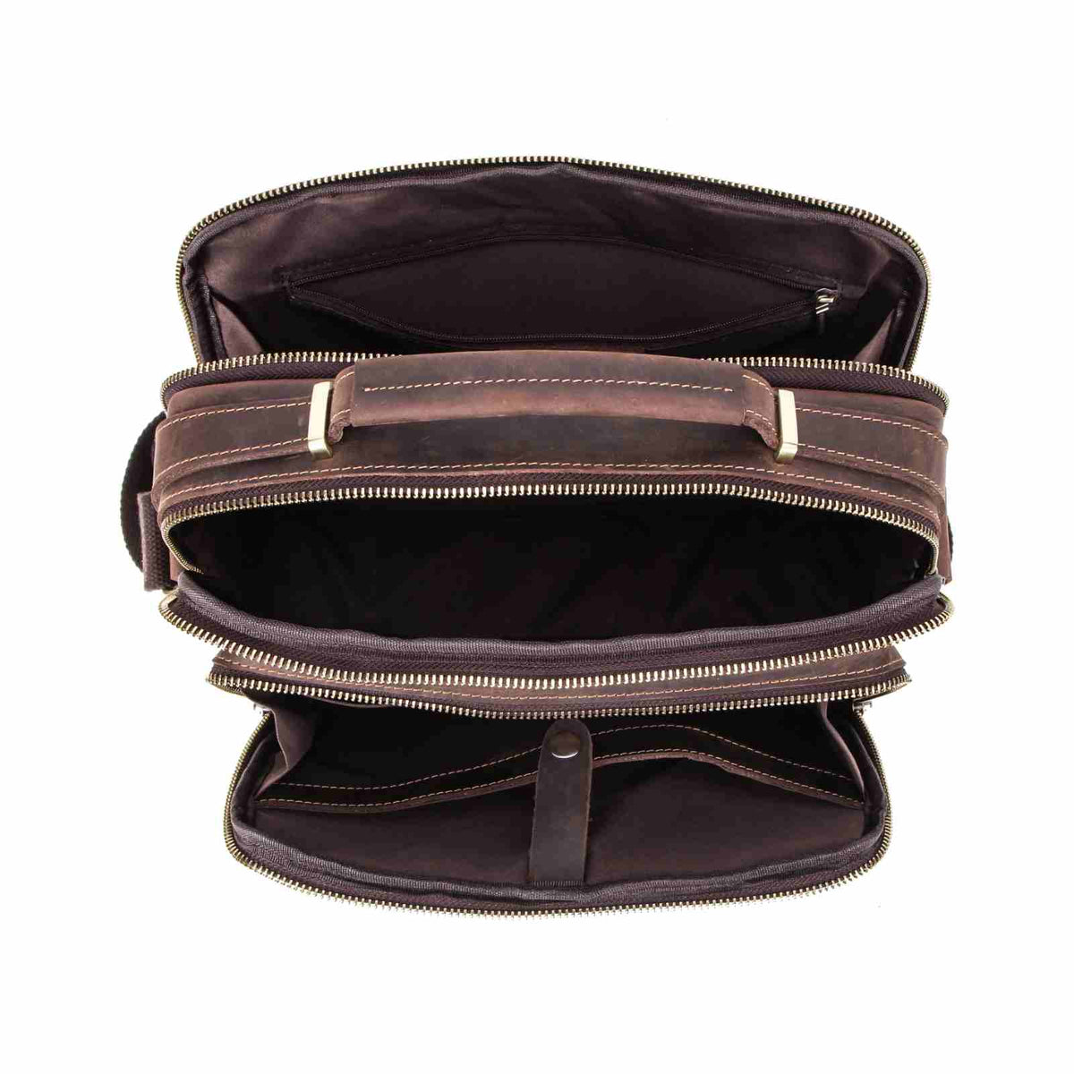 Handmade Full-Grain Leather 8.3-Inch Tablet Crossbody Bag in Coffee - view 9