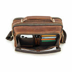Handmade Full-Grain Leather 8.3-Inch Tablet Crossbody Bag in Brown - view 1