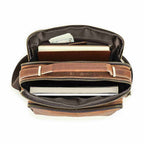 Handmade Full-Grain Leather 8.3-Inch Tablet Crossbody Bag in Brown - view 3