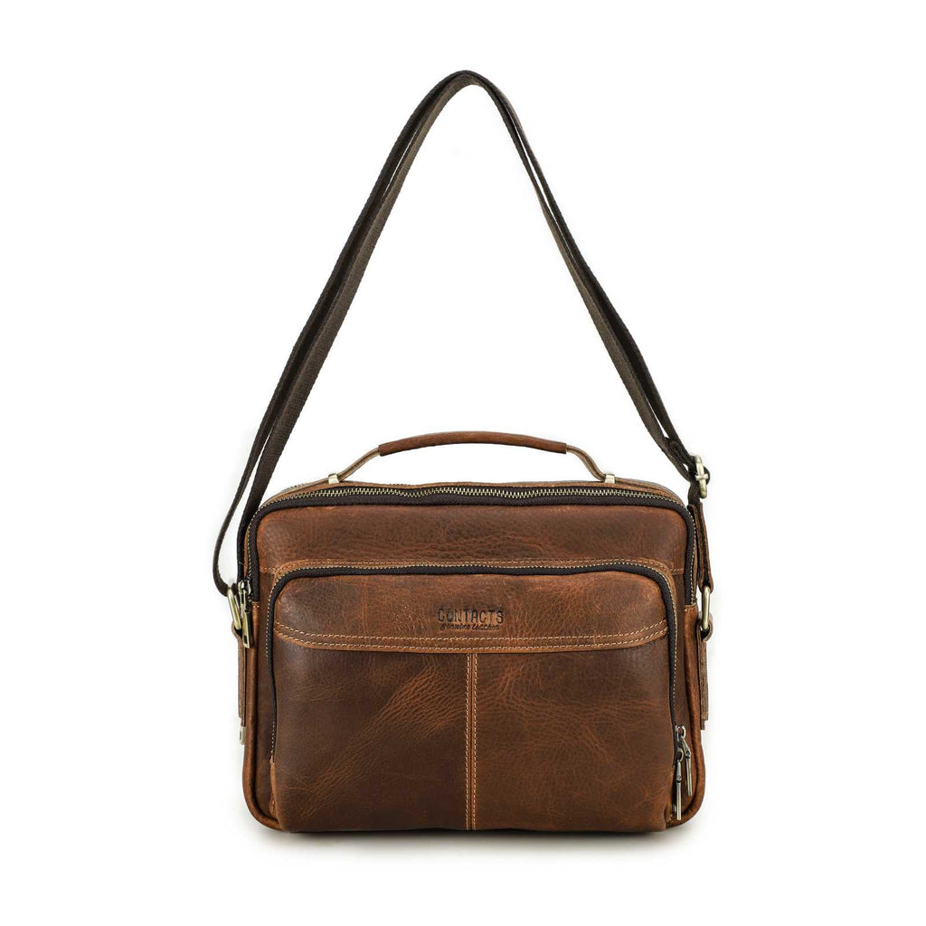 Handmade Full-Grain Leather 8.3-Inch Tablet Crossbody Bag in Brown - view 10