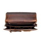 Handmade Full-Grain Leather 15.4-Inch Laptop Briefcase in Red Brown - view 2