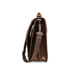 Handmade Full-Grain Leather 15.4-Inch Laptop Briefcase in Red Brown - view 5