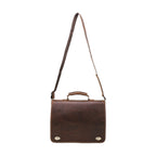 Handmade Full-Grain Leather 15.4-Inch Laptop Briefcase in Red Brown - view 6