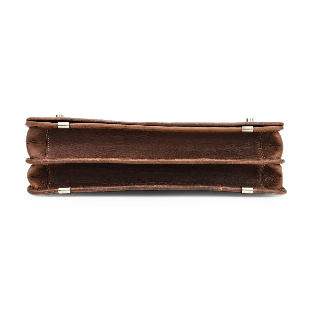 Handmade Full-Grain Leather 15.4-Inch Laptop Briefcase in Red Brown - view 9