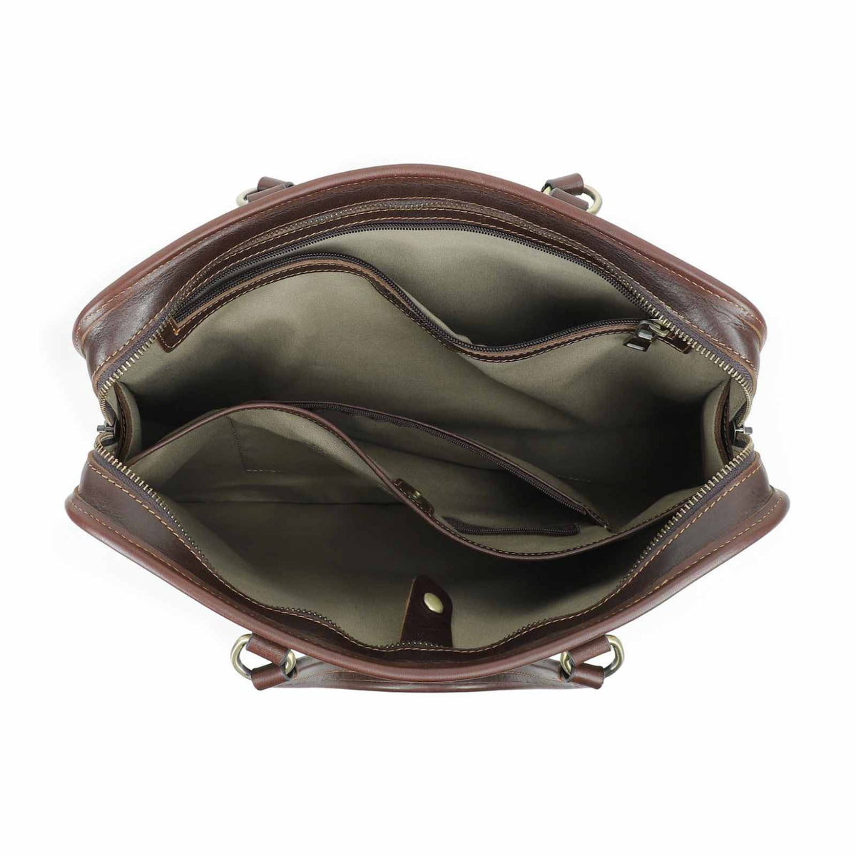 Handmade Full-Grain Pull-Up Leather Laptop Briefcase — Small — 14-Inch Laptop — view 2