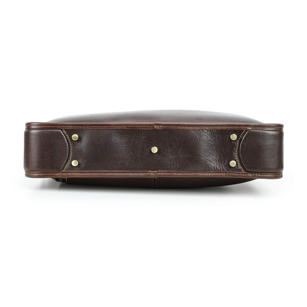 Handmade Full-Grain Pull-Up Leather Laptop Briefcase — Small — 14-Inch Laptop — view 8