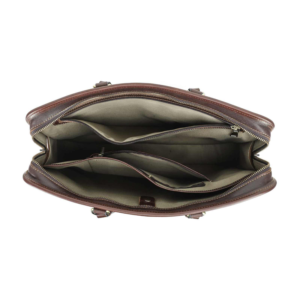 Handmade Full-Grain Pull-Up Leather Laptop Briefcase — Large — 16-Inch Laptop — view 2