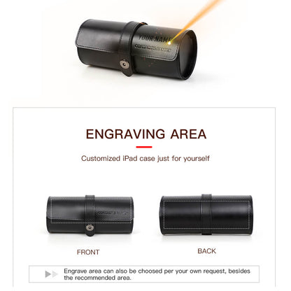 CONTACTS FAMILY Genuine Leather 3 Slot Watch Case Mini Watch Roll Pouch for Travel-CF1117