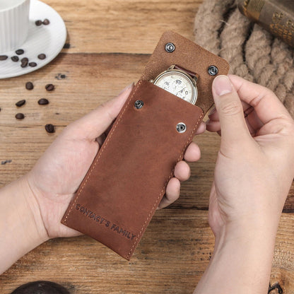 Hasp Leather Case Crazy Horse Leather Boxes for Watch