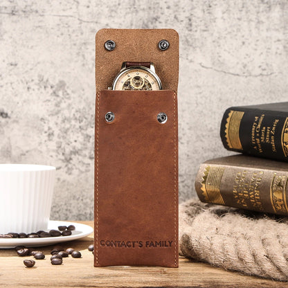 Hasp Leather Case Crazy Horse Leather Boxes for Watch