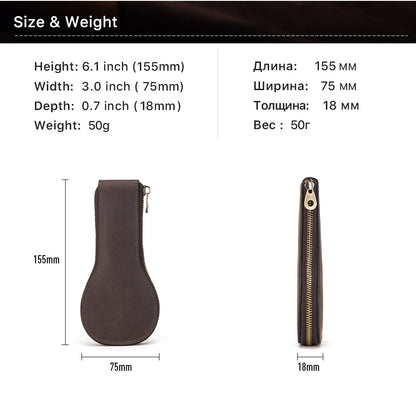 CONTACTS FAMILY Genuine Leather Single Watch Case Violin Shape 1 Slot Watch Pouch-CF1112