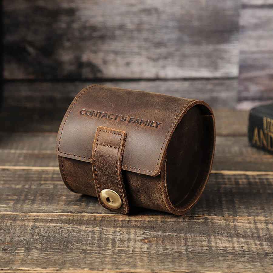 Single Watch Roll Case Genuine Leather Watch Box 1 PCS Watch Slot Cover New Retro Storage for Gift