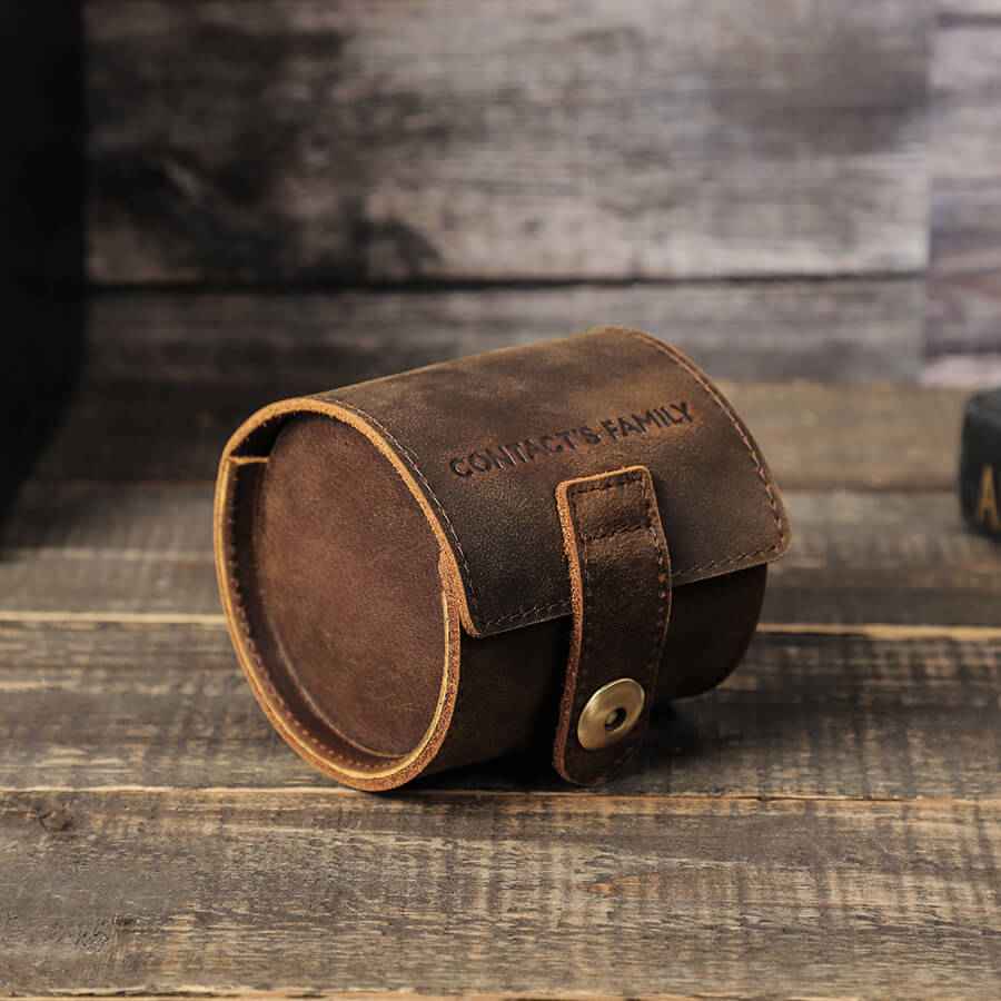 Single Watch Roll Case Genuine Leather Watch Box 1 PCS Watch Slot Cover New Retro Storage for Gift