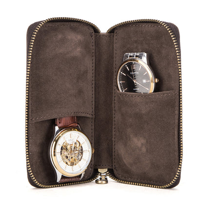 leather watch box, natural leather, 2 pcs watch holder,easy to use,for lover, for friends gift,Lederuhrbox